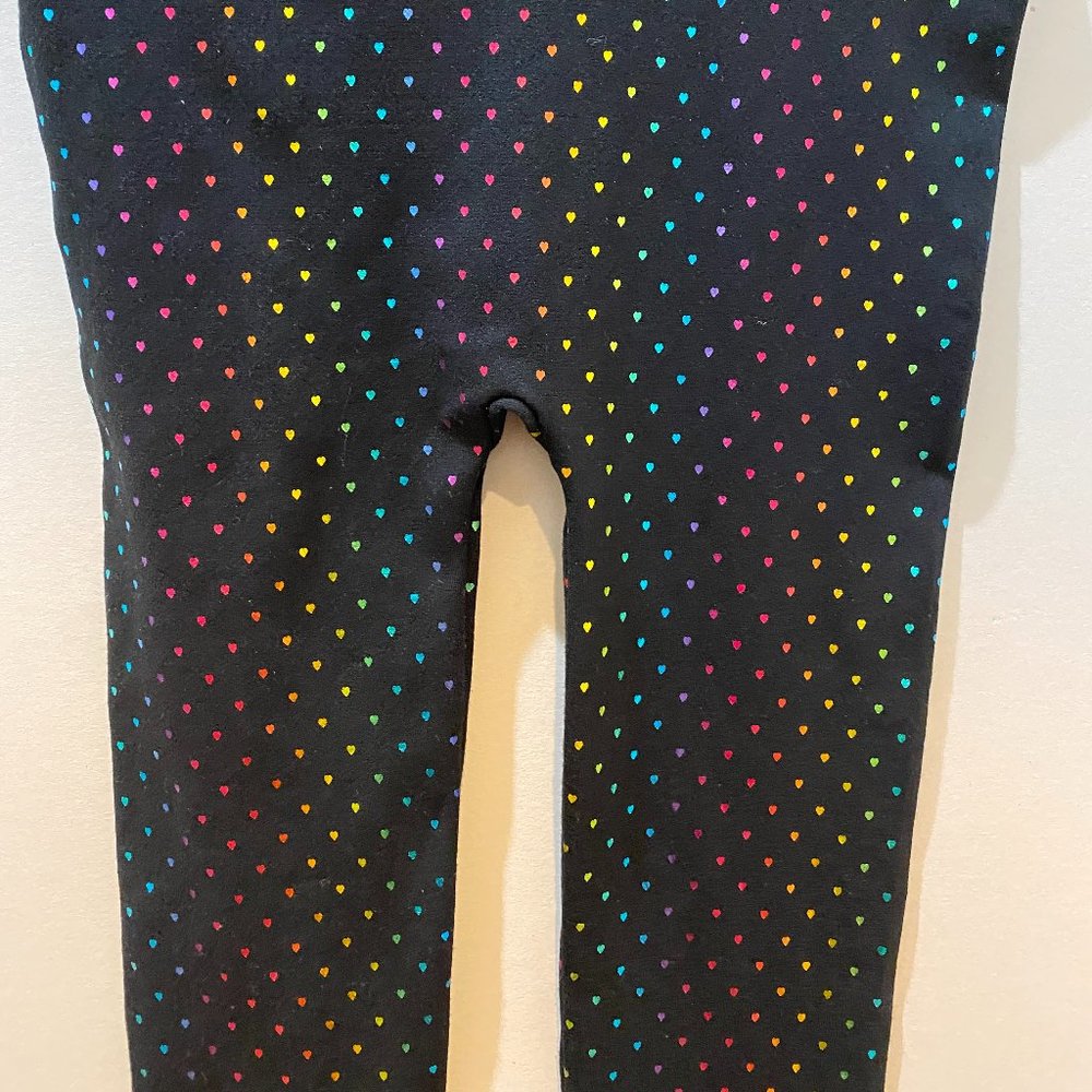 black colorful heart leggings size M/L